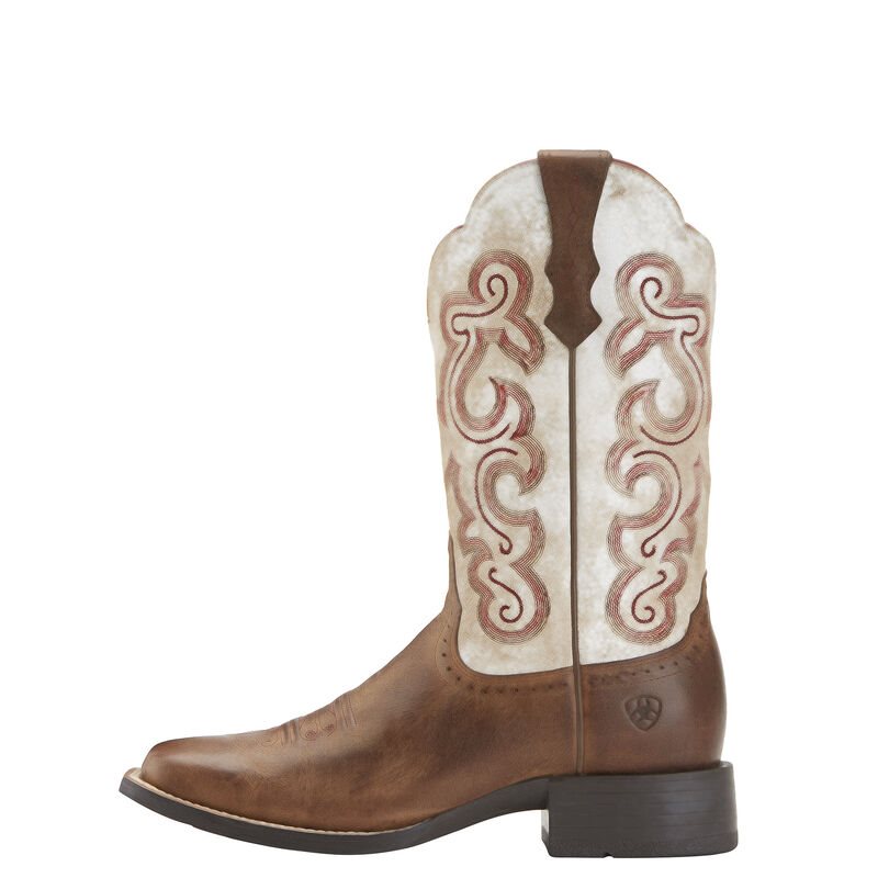 Ariat Western: Quickdraw Botas Western Mujer - Marrones / Beige (GIRZX6374)